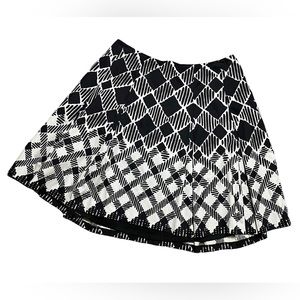 Talbots Pleated Cotton Black & White Skirt NWT Sz 12WP